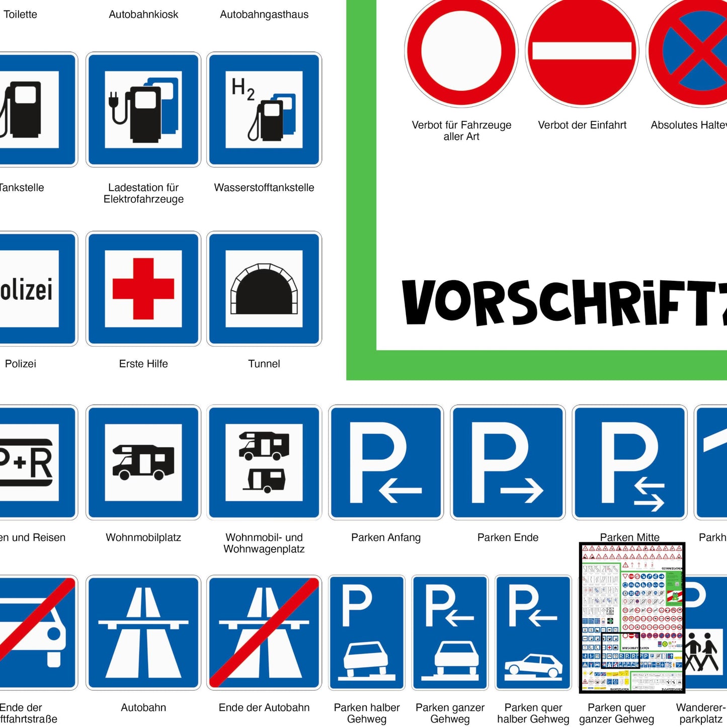 Verkehrszeichen Lernposter